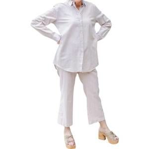 NEW PURE AMICI combo button shirt in sand